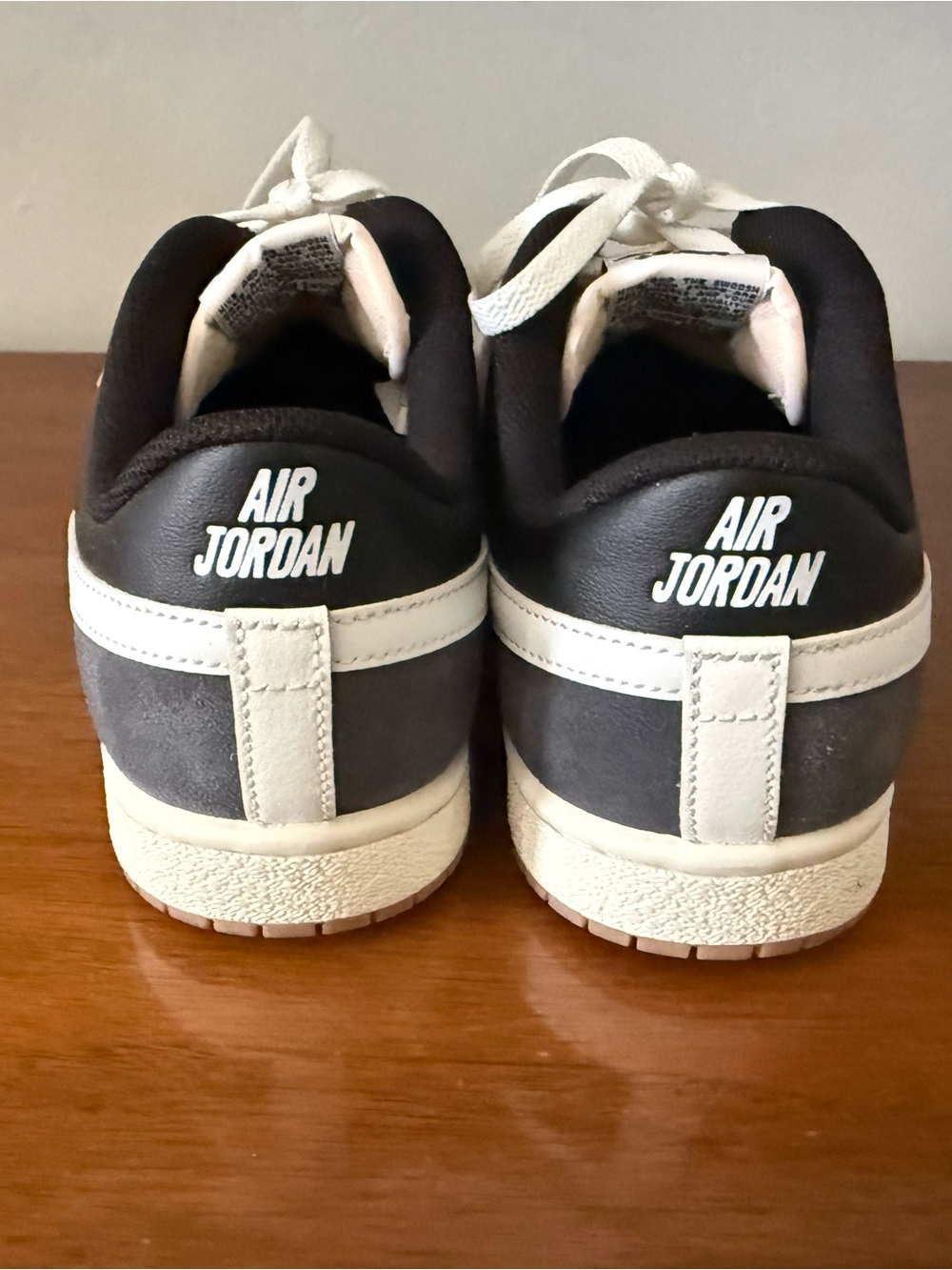 Nike Black and White Low-Top Sneakers with Gray Suede Toe - Picture 2 of 5
